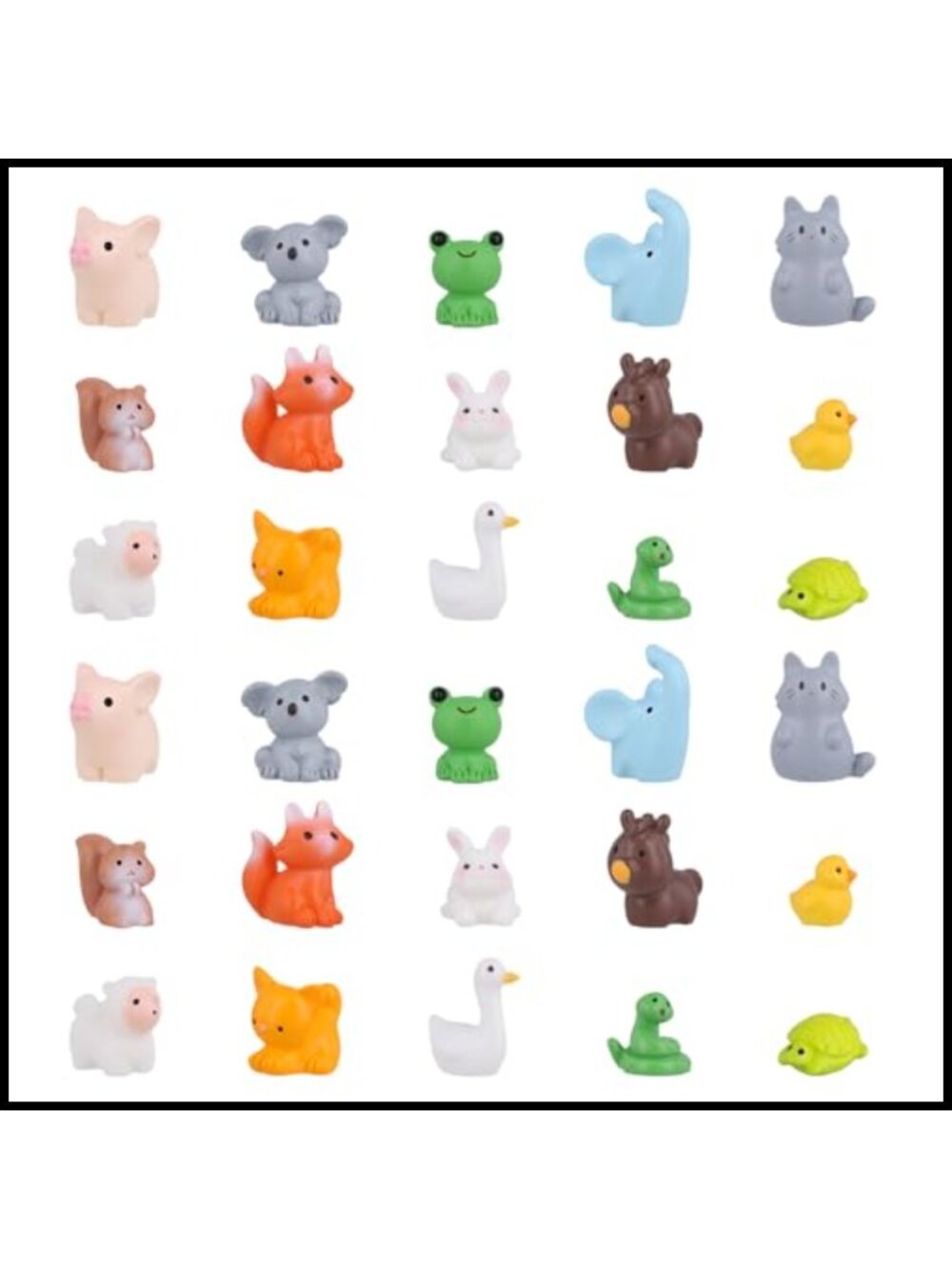 Mini Resin Animals 30pcs 15 Styles Dollhouse Garden Decor Figures